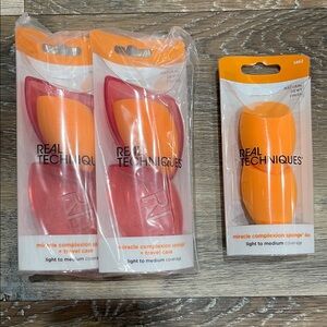 Real Techniques Miracle Complexion Makeup Sponge Duo - Pink and Orange